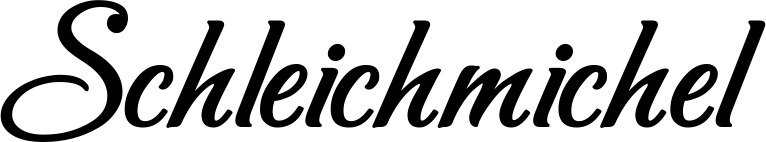 Vorschau des Bootsnamens "Schleichmichel" als Schriftzug für "Bootsbeschriftung Klassisch 50"