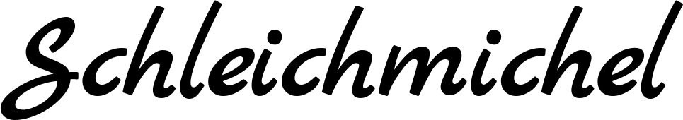Vorschau des Bootsnamens "Schleichmichel" als Schriftzug für "Bootsbeschriftung Klassisch 77"