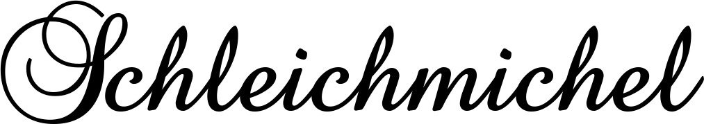 Vorschau des Bootsnamens "Schleichmichel" als Schriftzug für "Bootsbeschriftung Klassisch 02-A"
