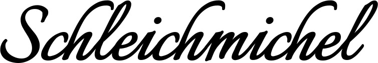 Vorschau des Bootsnamens "Schleichmichel" als Schriftzug für "Bootsbeschriftung Klassisch 58"