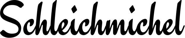 Vorschau des Bootsnamens "Schleichmichel" als Schriftzug für "Bootsbeschriftung Klassisch 63"