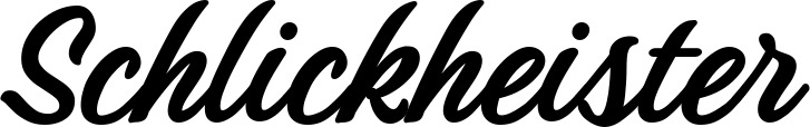 Vorschau des Bootsnamens "Schlickheister" als Schriftzug für "Bootsbeschriftung Klassisch 48"