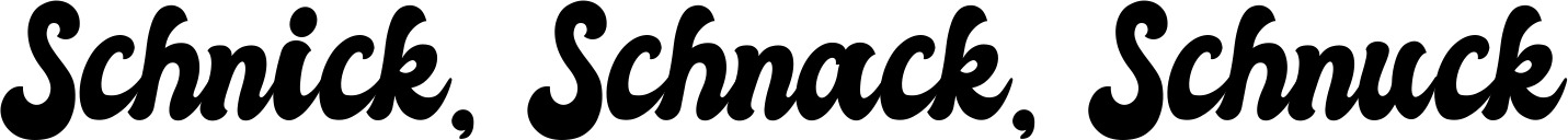 Vorschau des Bootsnamens "Schnick, Schnack, Schnuck" als Schriftzug für "Bootsbeschriftung Klassisch 41"
