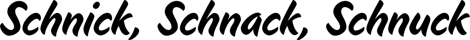 Vorschau des Bootsnamens "Schnick, Schnack, Schnuck" als Schriftzug für "Bootsbeschriftung Klassisch 19"