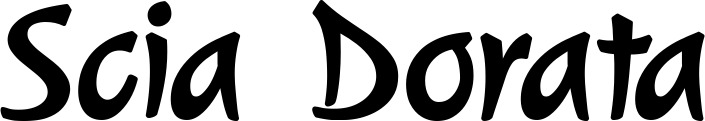 Vorschau des Bootsnamens "Scia Dorata" als Schriftzug für "Bootsbeschriftung Klassisch 72"
