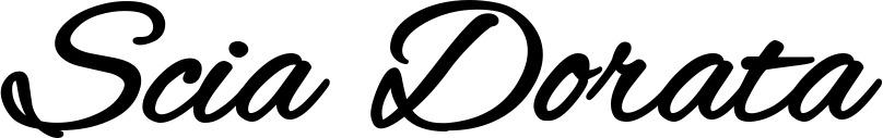 Vorschau des Bootsnamens "Scia Dorata" als Schriftzug für "Bootsbeschriftung Klassisch 35"