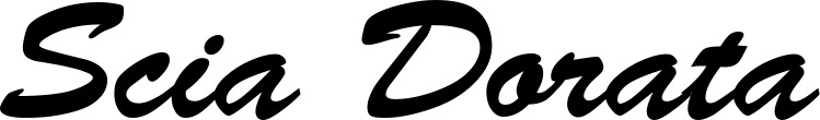 Vorschau des Bootsnamens "Scia Dorata" als Schriftzug für "Bootsbeschriftung Klassisch 03"