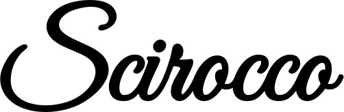 Vorschau des Bootsnamens "Scirocco" als Schriftzug für "Bootsbeschriftung Klassisch 68"