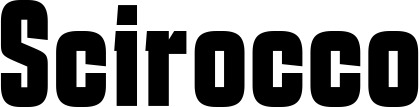 Vorschau des Bootsnamens "Scirocco" als Schriftzug für "Bootsbeschriftung Fett 41"