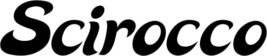 Vorschau des Bootsnamens "Scirocco" als Schriftzug für "Bootsbeschriftung Klassisch 33"