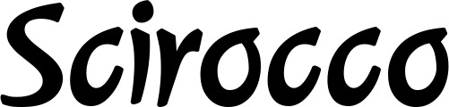 Vorschau des Bootsnamens "Scirocco" als Schriftzug für "Bootsbeschriftung Klassisch 72"