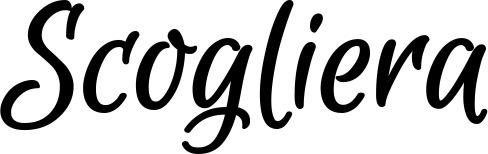 Vorschau des Bootsnamens "Scogliera" als Schriftzug für "Bootsbeschriftung Klassisch 105"