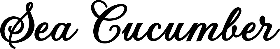 Vorschau des Bootsnamens "Sea Cucumber" als Schriftzug für "Bootsbeschriftung Klassisch 69"