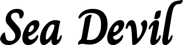 Vorschau des Bootsnamens "Sea Devil" als Schriftzug für "Bootsbeschriftung Klassisch 51"