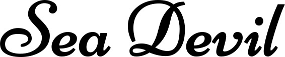 Vorschau des Bootsnamens "Sea Devil" als Schriftzug für "Bootsbeschriftung Klassisch 84"