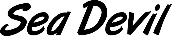 Vorschau des Bootsnamens "Sea Devil" als Schriftzug für "Bootsbeschriftung Klassisch 38"