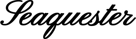 Vorschau des Bootsnamens "Seaquester" als Schriftzug für "Bootsbeschriftung Klassisch 107"
