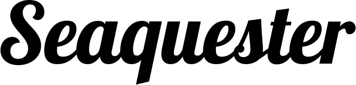 Vorschau des Bootsnamens "Seaquester" als Schriftzug für "Bootsbeschriftung Neu 60"