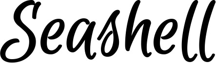 Vorschau des Bootsnamens "Seashell" als Schriftzug für "Bootsbeschriftung Klassisch 105"