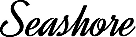 Vorschau des Bootsnamens "Seashore" als Schriftzug für "Bootsbeschriftung Klassisch 44"