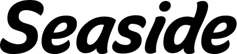 Vorschau des Bootsnamens "Seaside" als Schriftzug für "Bootsbeschriftung Klassisch 14"