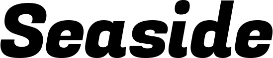 Vorschau des Bootsnamens "Seaside" als Schriftzug für "Bootsbeschriftung Kursiv 04"