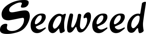 Vorschau des Bootsnamens "Seaweed" als Schriftzug für "Bootsbeschriftung Klassisch 15"
