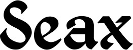 Vorschau des Bootsnamens "Seax" als Schriftzug für "Bootsbeschriftung Klassisch 06"