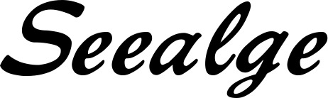 Vorschau des Bootsnamens "Seealge" als Schriftzug für "Bootsbeschriftung Klassisch 12"
