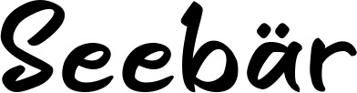 Vorschau des Bootsnamens "Seebär" als Schriftzug für "Bootsbeschriftung Klassisch 95"