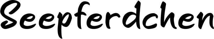 Vorschau des Bootsnamens "Seepferdchen" als Schriftzug für "Bootsbeschriftung Klassisch 95"