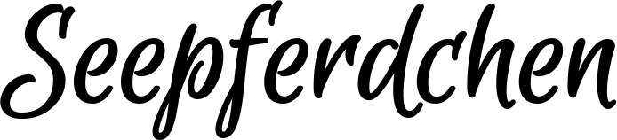 Vorschau des Bootsnamens "Seepferdchen" als Schriftzug für "Bootsbeschriftung Klassisch 105"