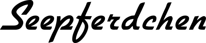 Vorschau des Bootsnamens "Seepferdchen" als Schriftzug für "Bootsbeschriftung Klassisch 66"