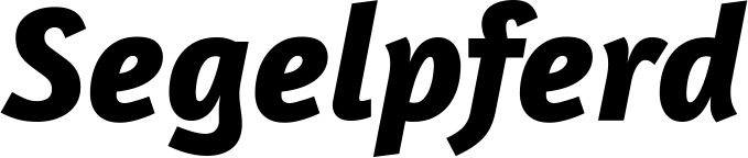 Vorschau des Bootsnamens "Segelpferd" als Schriftzug für "Style Kursiv 01"