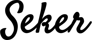 Vorschau des Bootsnamens "Seker" als Schriftzug für "Bootsbeschriftung Klassisch 96"