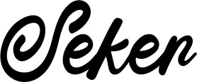 Vorschau des Bootsnamens "Seker" als Schriftzug für "Bootsbeschriftung Klassisch 102"