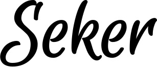 Vorschau des Bootsnamens "Seker" als Schriftzug für "Bootsbeschriftung Klassisch 105"