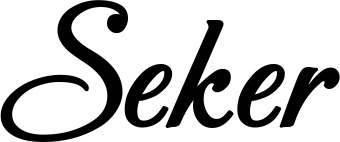 Vorschau des Bootsnamens "Seker" als Schriftzug für "Bootsbeschriftung Klassisch 50"