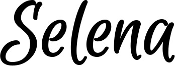 Vorschau des Bootsnamens "Selena" als Schriftzug für "Bootsbeschriftung Klassisch 105"