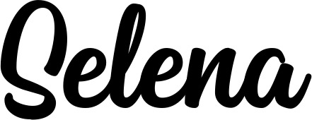 Vorschau des Bootsnamens "Selena" als Schriftzug für "Bootsbeschriftung Klassisch 43"