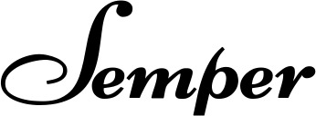 Vorschau des Bootsnamens "Semper" als Schriftzug für "Bootsbeschriftung Klassisch 76-A"