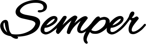 Vorschau des Bootsnamens "Semper" als Schriftzug für "Style Klassisch 35"