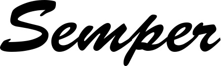 Vorschau des Bootsnamens "Semper" als Schriftzug für "Bootsbeschriftung Klassisch 03"