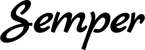 Vorschau des Bootsnamens "Semper" als Schriftzug für "Bootsbeschriftung Klassisch 45"