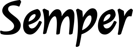 Vorschau des Bootsnamens "Semper" als Schriftzug für "Bootsbeschriftung Klassisch 72"