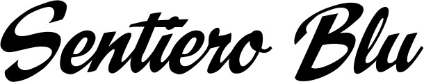 Vorschau des Bootsnamens "Sentiero Blu" als Schriftzug für "Bootsbeschriftung Klassisch 29"