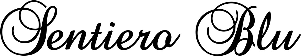 Vorschau des Bootsnamens "Sentiero Blu" als Schriftzug für "Bootsbeschriftung Klassisch 02-A"
