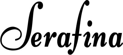 Vorschau des Bootsnamens "Serafina" als Schriftzug für "Bootsbeschriftung Klassisch 76"