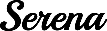 Vorschau des Bootsnamens "Serena" als Schriftzug für "Bootsbeschriftung Klassisch 86"