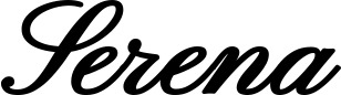 Vorschau des Bootsnamens "Serena" als Schriftzug für "Bootsbeschriftung Klassisch 107"
